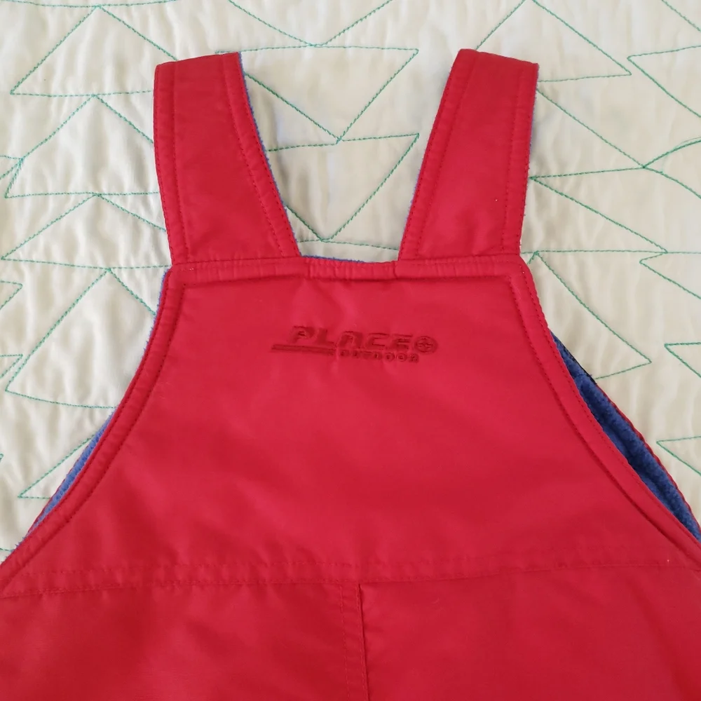 The Children's Place Red Fleece Lined Snow Bib Overalls